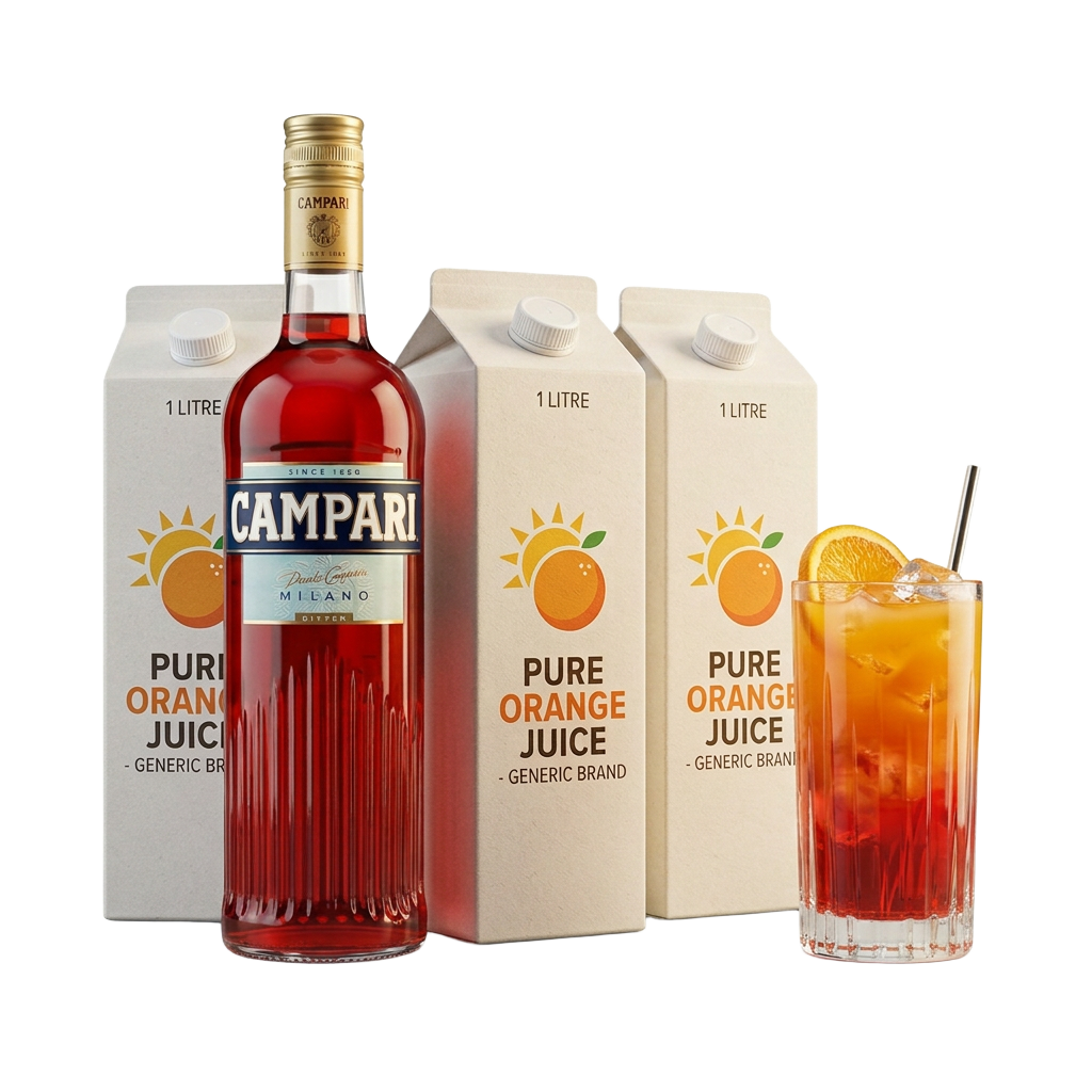 Combo Campari + 3 litros de suco de laranja